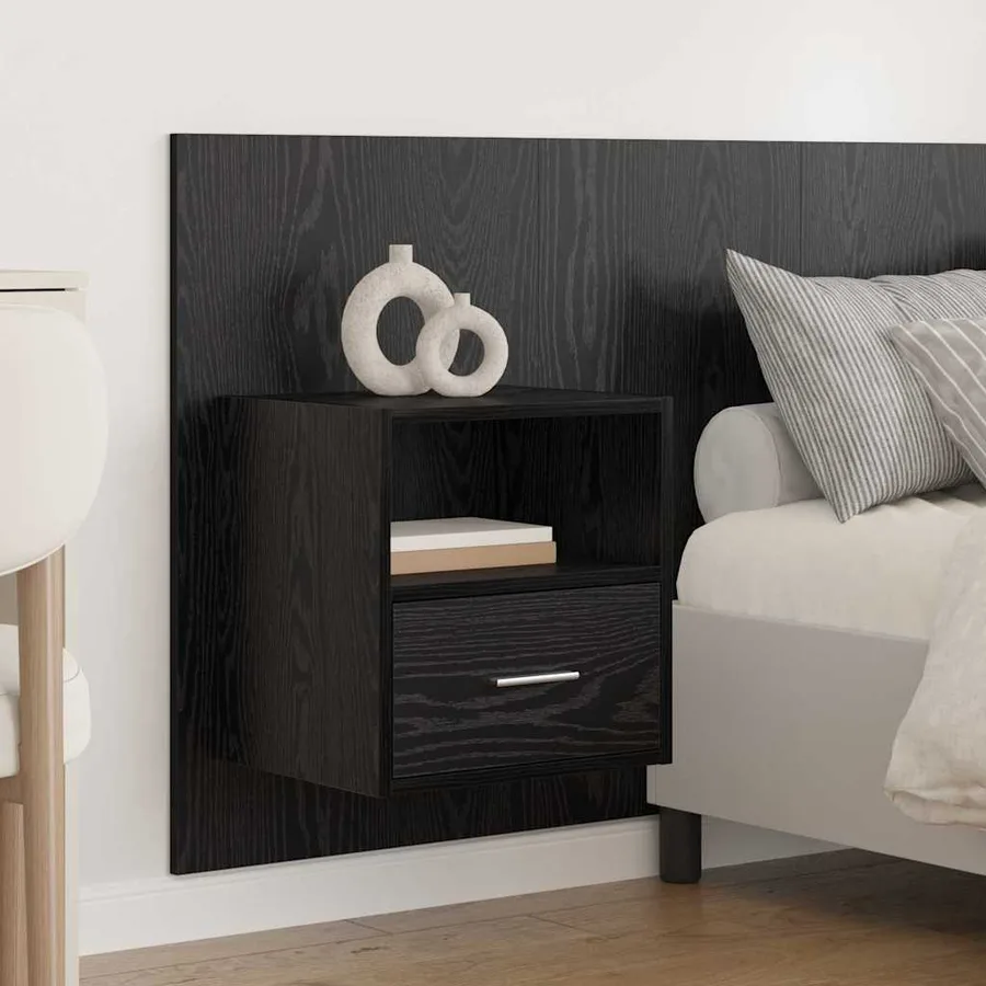 Tête de lit avec armoire 3 pcs Chêne noir Bois d'ingénierie - 4