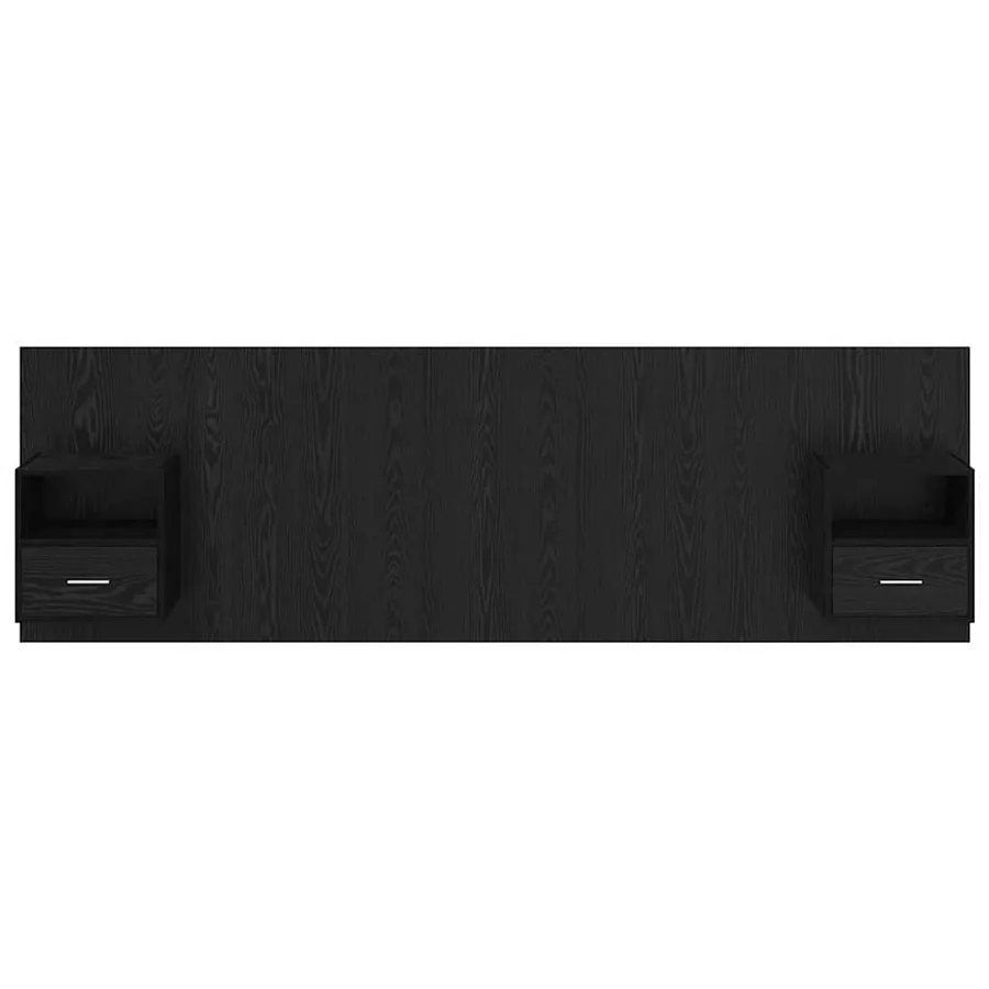 Tête de lit avec armoire 3 pcs Chêne noir Bois d'ingénierie - 7