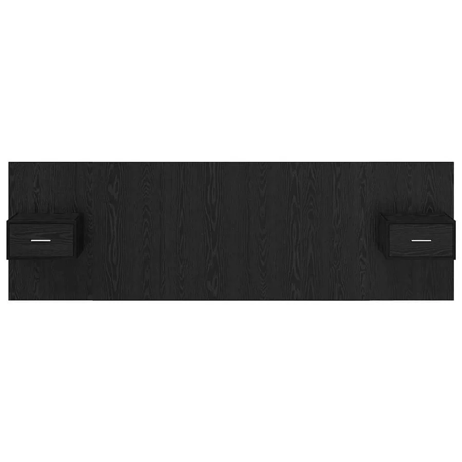 Tête de lit avec armoire 3 pcs Chêne noir Bois d'ingénierie - 7