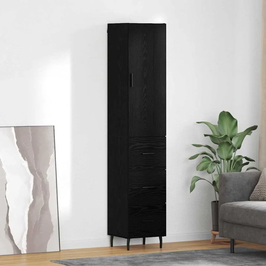 Haut Armoire Chêne noir 34,5 x 34 x 180 cm Bois d'ingénierie