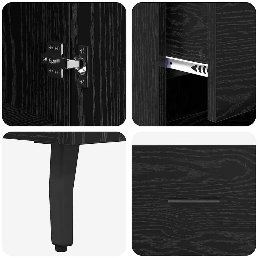Haut Armoire Chêne noir 34,5 x 34 x 180 cm Bois d'ingénierie - 11