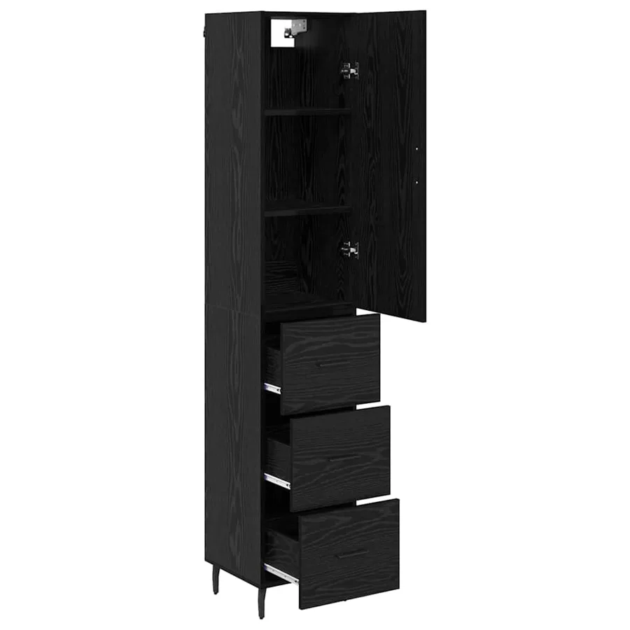 Haut Armoire Chêne noir 34,5 x 34 x 180 cm Bois d'ingénierie - 5