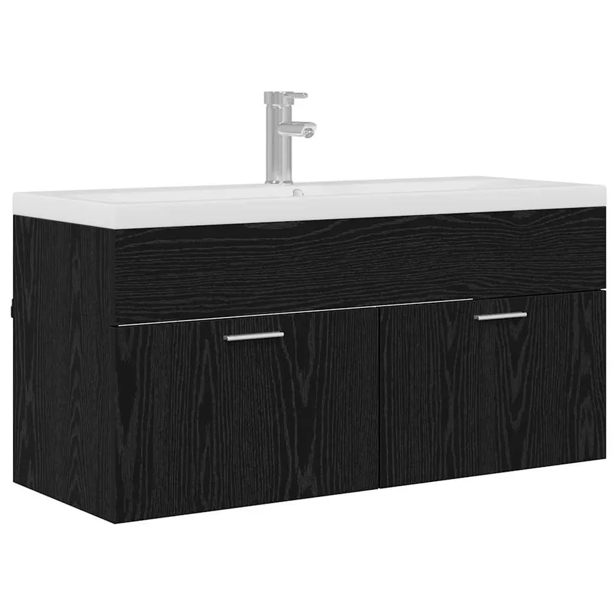 Armoire de salle de bain Chêne noir 100 x 38,5 x 46 cm - 2