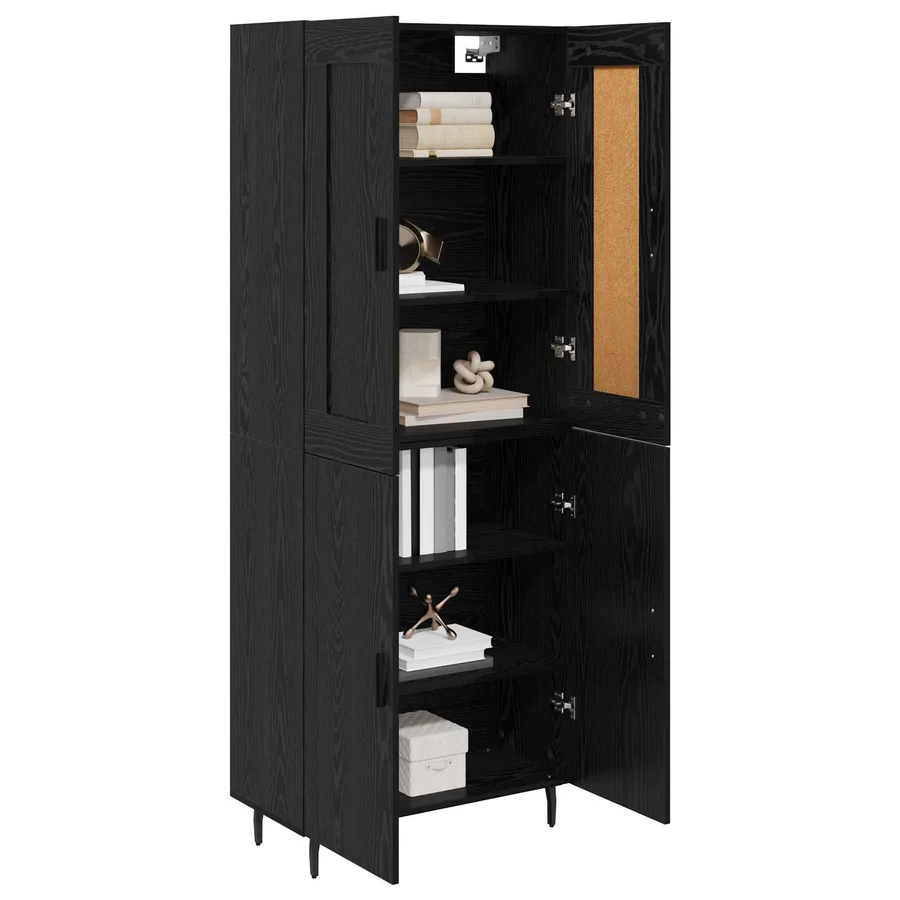 Haut Armoire 2 pcs Chêne noir Bois d'ingénierie - 3