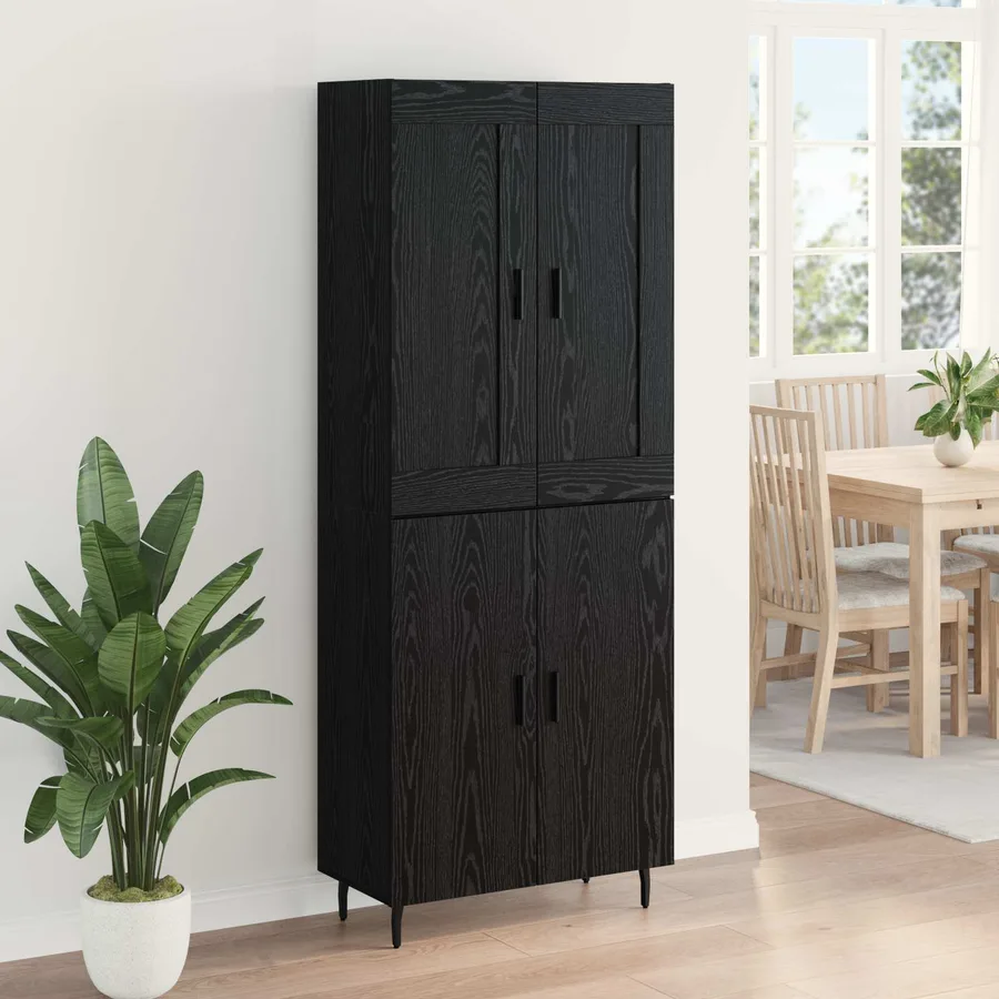 Haut Armoire 2 pcs Chêne noir Bois d'ingénierie - 4