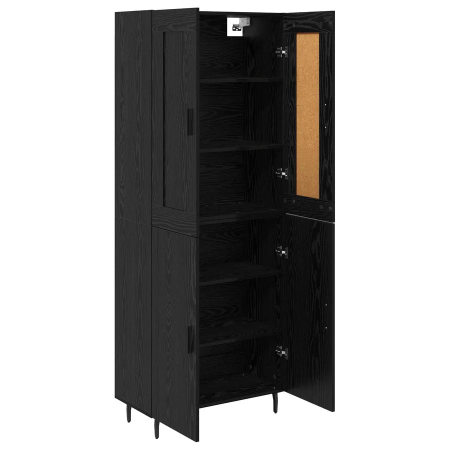 Haut Armoire 2 pcs Chêne noir Bois d'ingénierie - 5