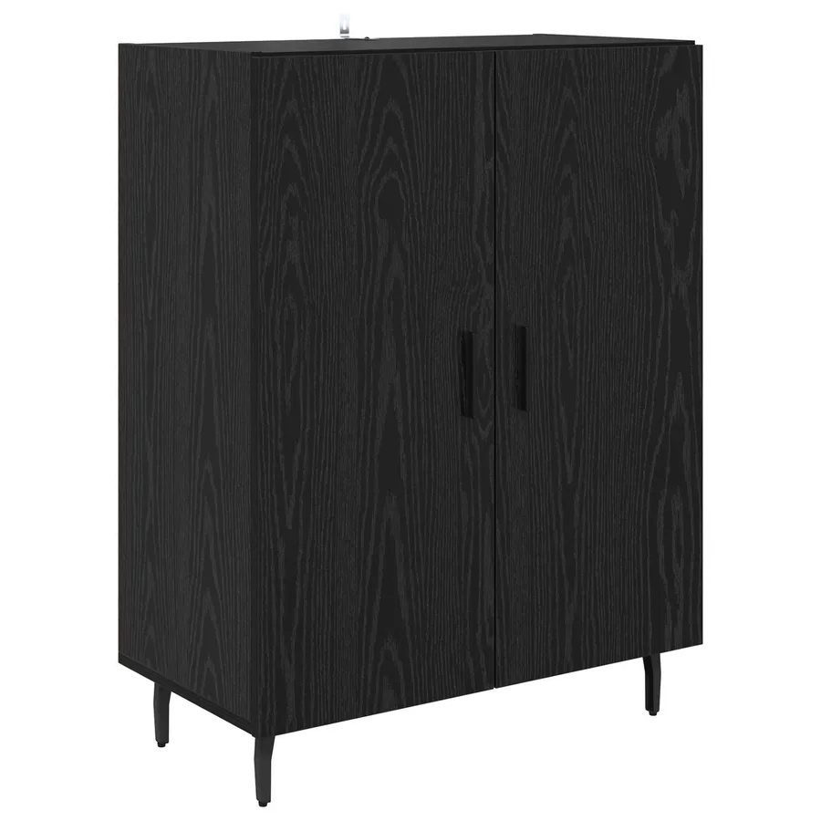 Haut Armoire 2 pcs Chêne noir Bois d'ingénierie - 6