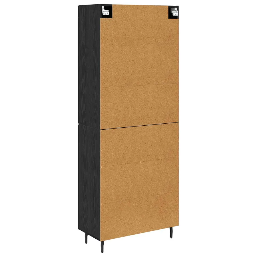 Haut Armoire 2 pcs Chêne noir Bois d'ingénierie - 8