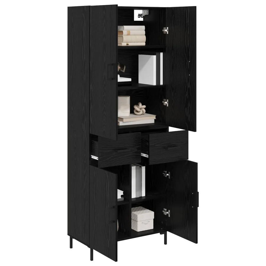 Haut Armoire Chêne noir 69,5 x 34 x 180 cm Bois d'ingénierie - 3