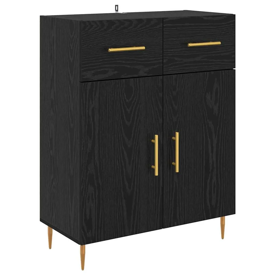 Haut Armoire avec tiroir 2 pcs Chêne noir Bois d'ingénierie - 6