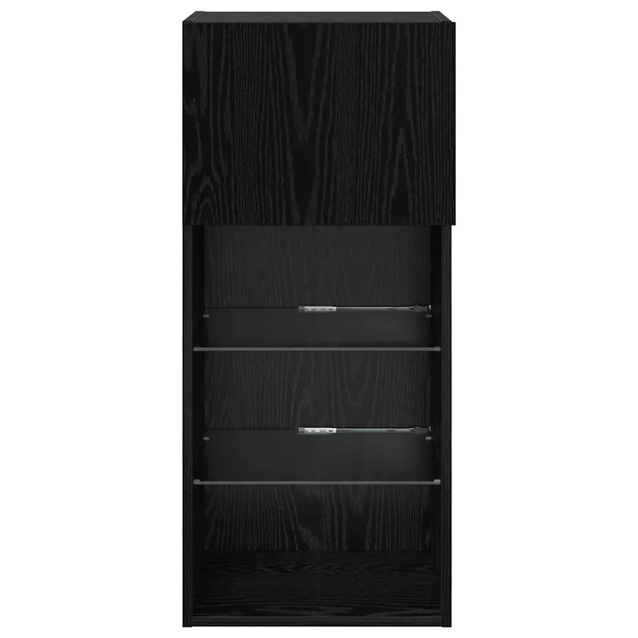 Meuble TV mural Chêne noir 40,5 x 30 x 90 cm Bois d'ingénierie - 9