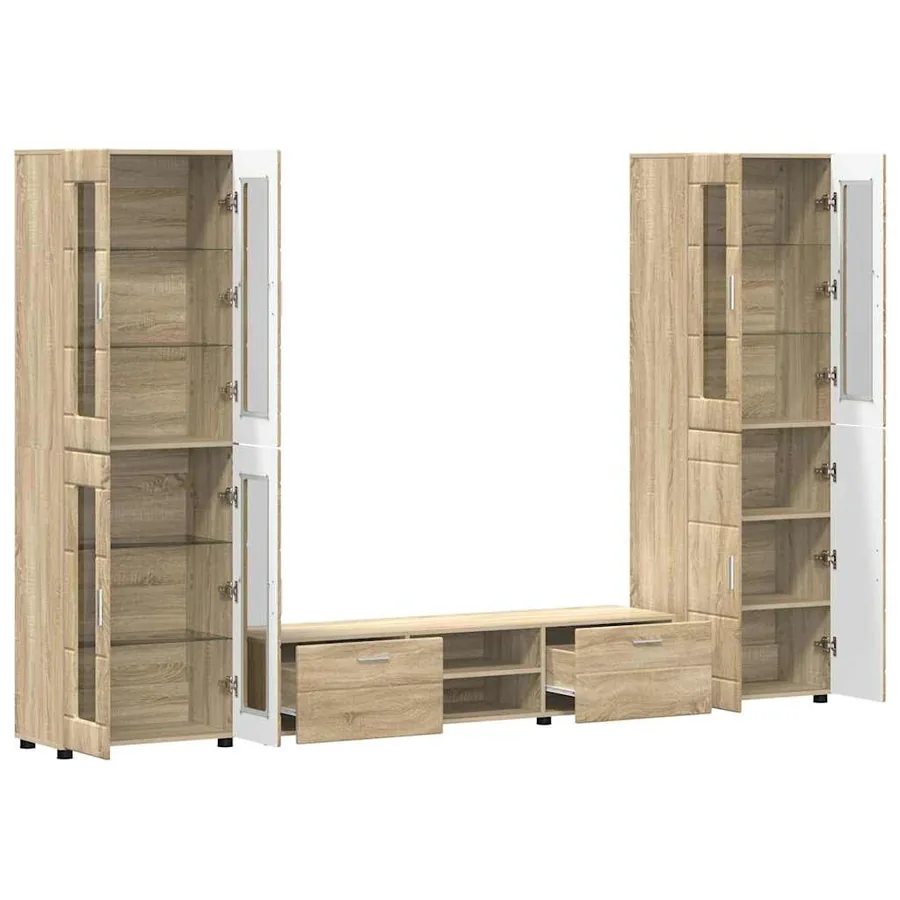 Ensemble meuble TV FLORIN 3 pcs Chêne Sonoma Bois d'ingénierie - 5