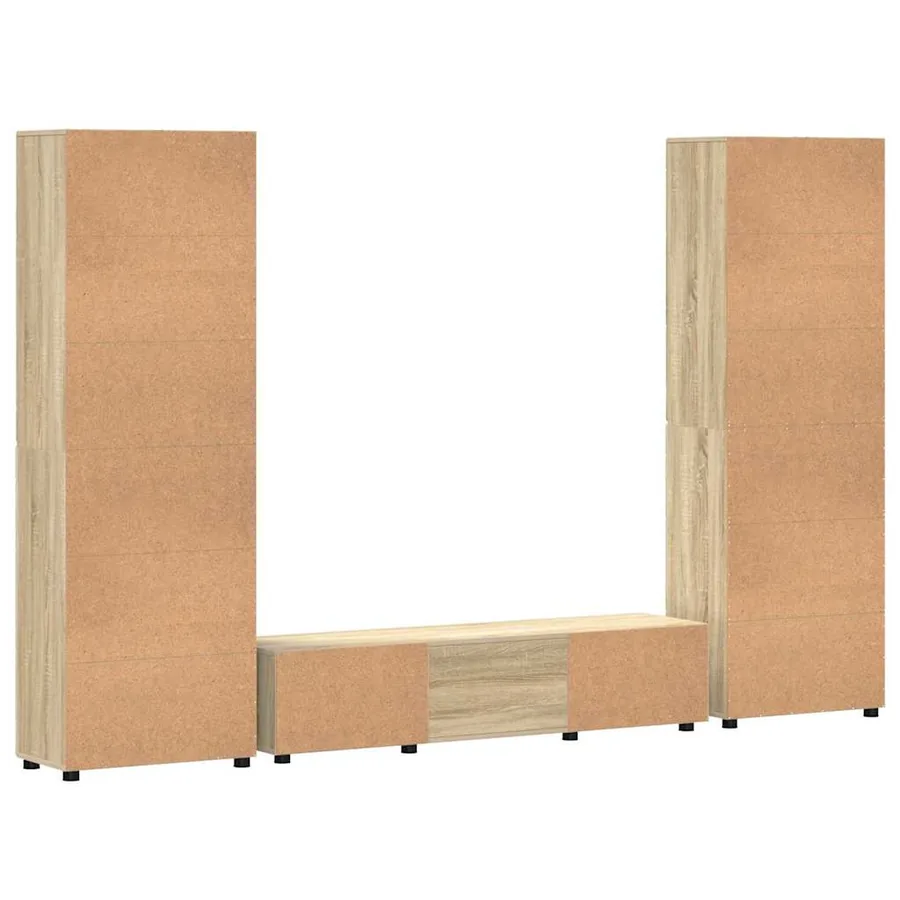Ensemble meuble TV FLORIN 3 pcs Chêne Sonoma Bois d'ingénierie - 8