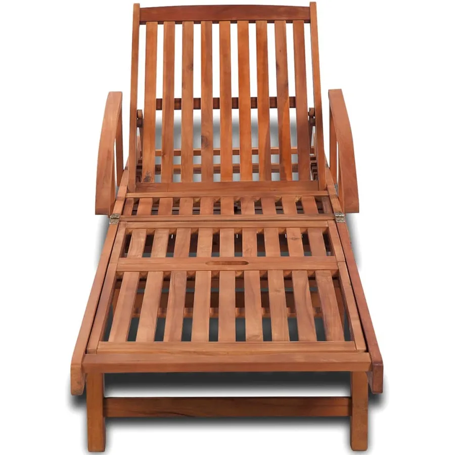 Chaise longue bois massif d'acacia - 2