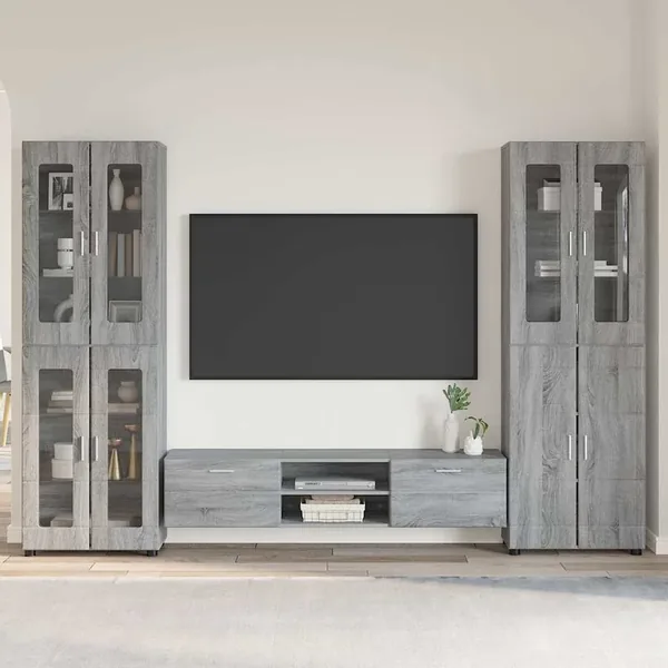Ensemble meuble TV FLORIN 3 pcs Gris Sonoma Bois d'ingénierie