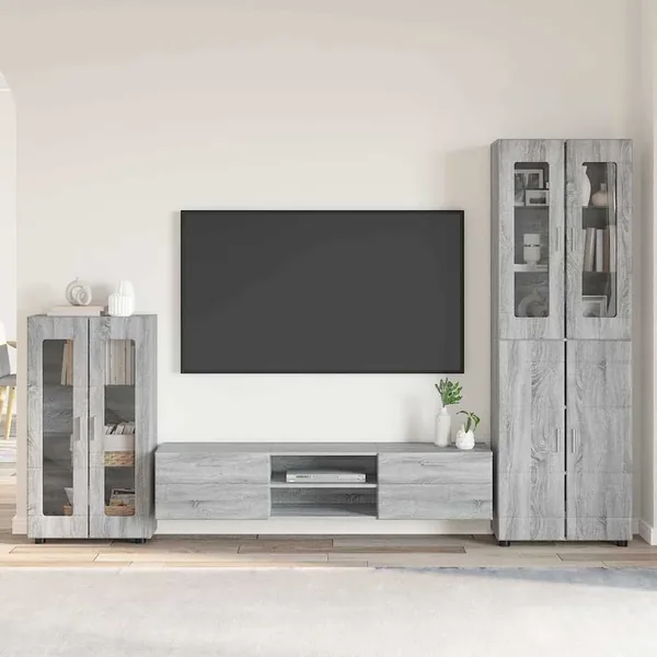 Ensemble meuble TV FLORIN 3 pcs Gris Sonoma Bois d'ingénierie