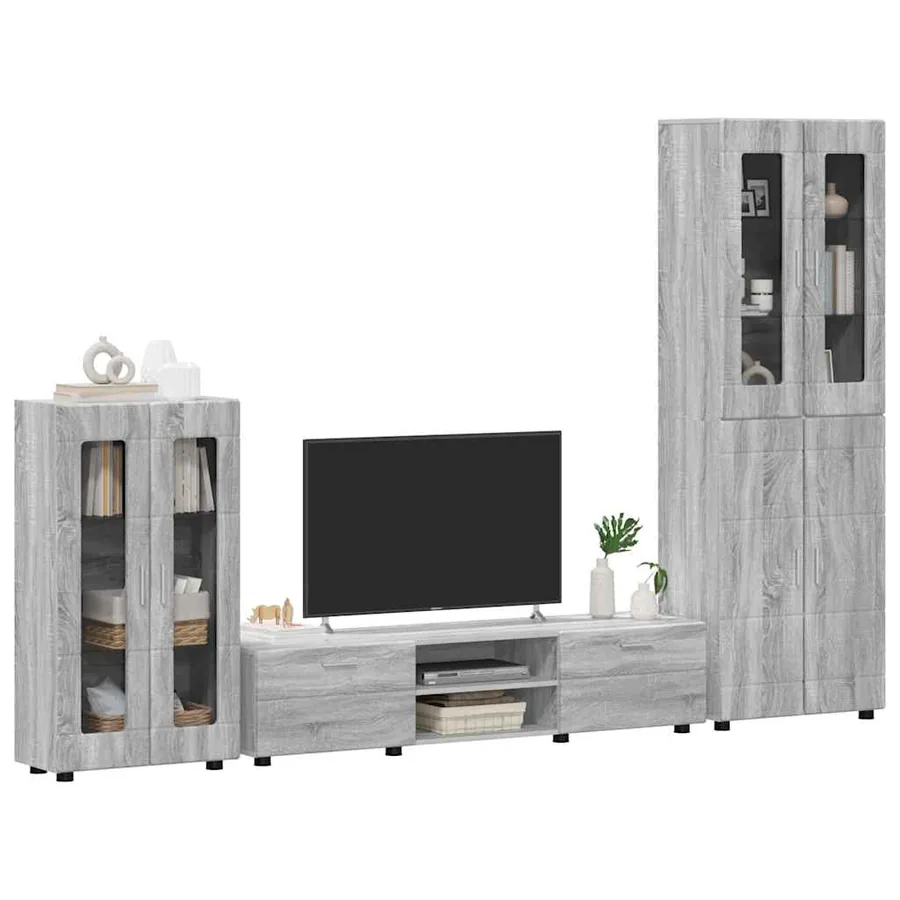 Ensemble meuble TV FLORIN 3 pcs Gris Sonoma Bois d'ingénierie - 3