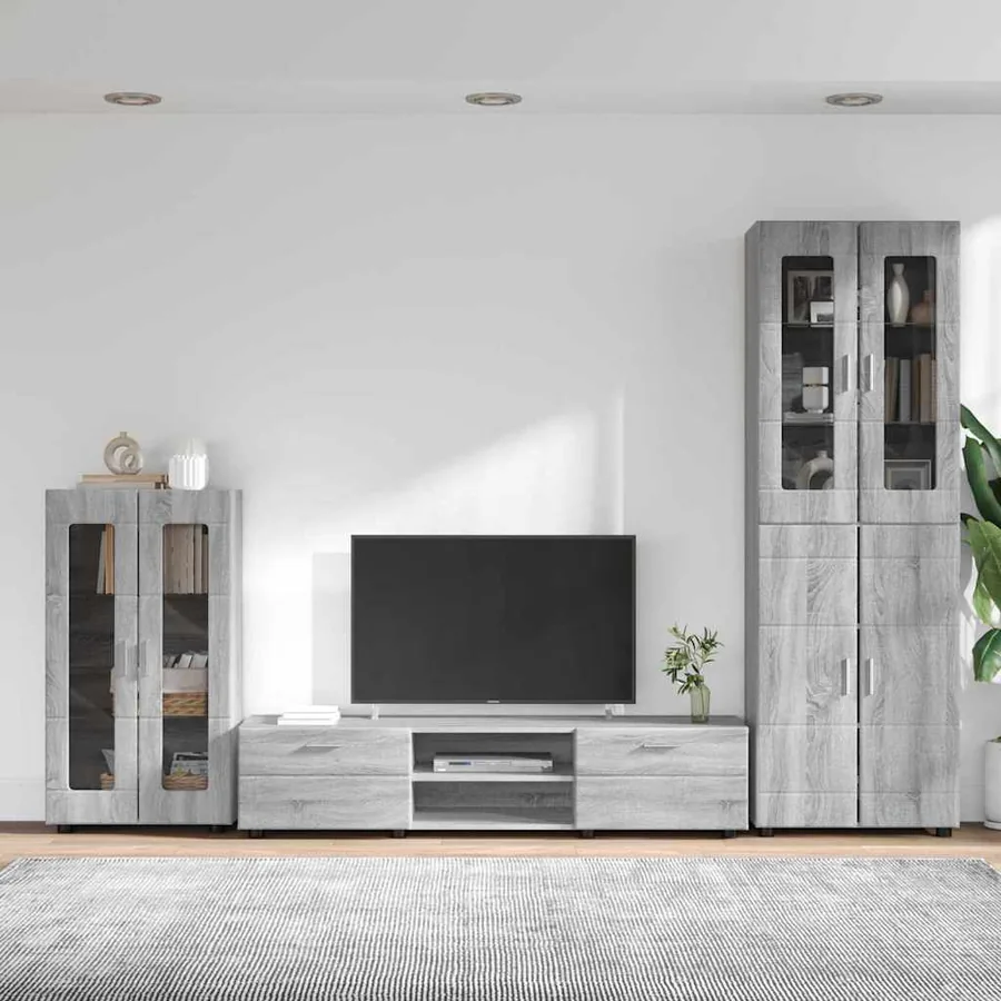 Ensemble meuble TV FLORIN 3 pcs Gris Sonoma Bois d'ingénierie - 4