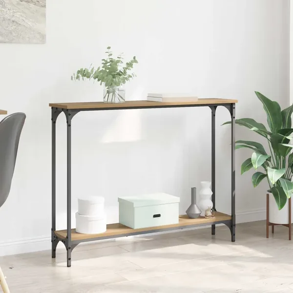 Table console Chêne artisanal 100 x 22,5 x 75 cm