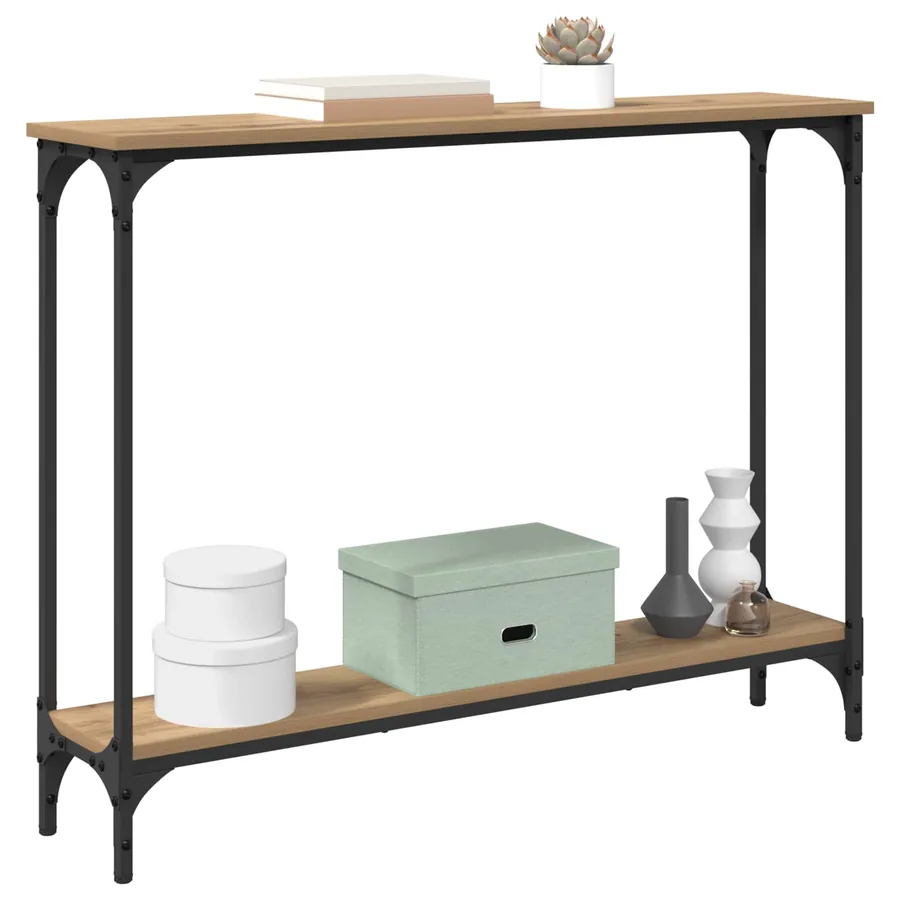 Table console Chêne artisanal 100 x 22,5 x 75 cm - 3