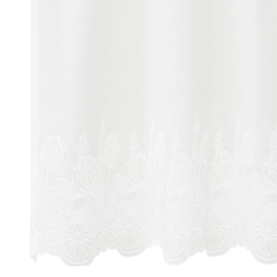 Rideau en Dentelle Floral Blanc 200 x 500 cm Polyester - 5