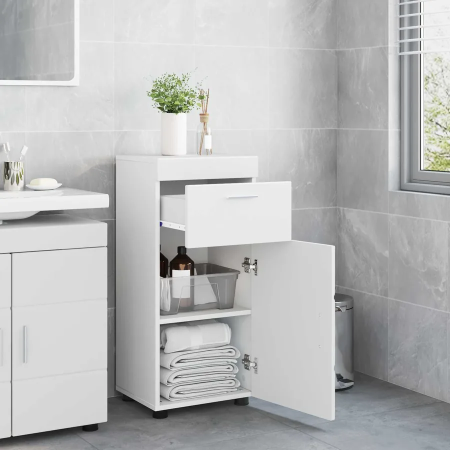 Ensemble d'armoire de salle de bain avec tiroir TULUM Blanc - 4