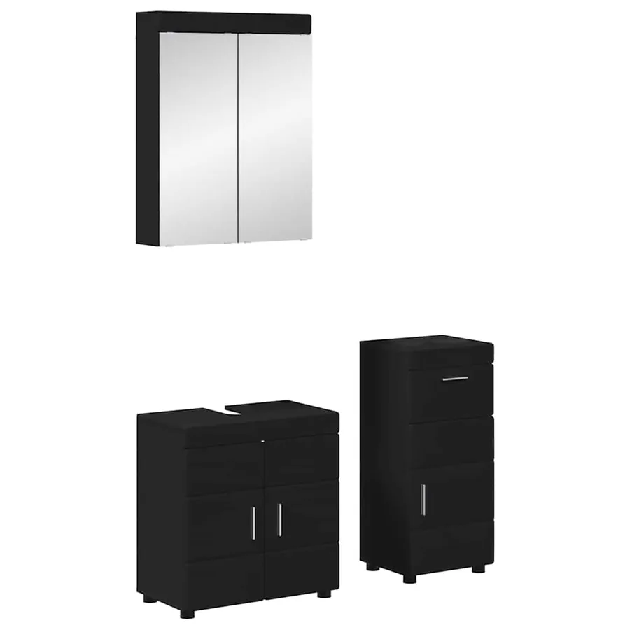 Ensemble de mobilier de salle de bain TULUM 3 pcs Noir