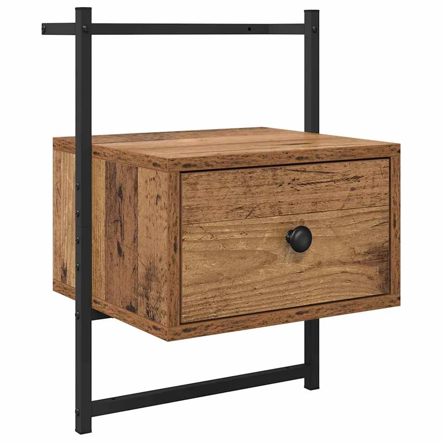 Cabinet de chevet avec tiroir 2 pcs Bois ancien 35 x 30 x 51 cm - 6