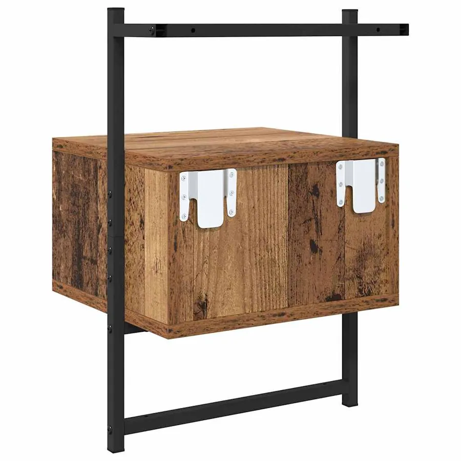 Cabinet de chevet avec tiroir 2 pcs Bois ancien 35 x 30 x 51 cm - 9