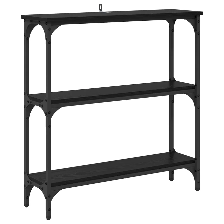 Table console Chêne noir 75 x 22,5 x 75 cm Bois d'ingénierie - 2