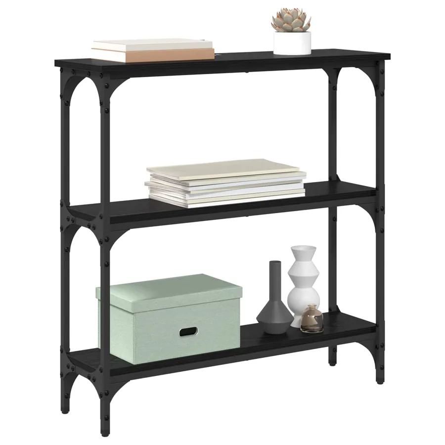 Table console Chêne noir 75 x 22,5 x 75 cm Bois d'ingénierie - 3
