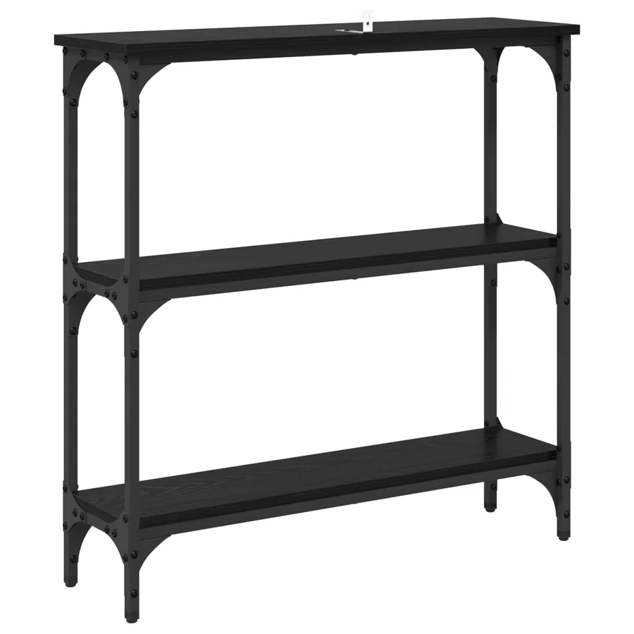 Table console Chêne noir 75 x 22,5 x 75 cm Bois d'ingénierie - 7