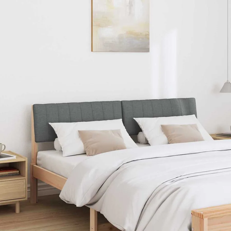 Tête de lit capitonnée Gris foncé 160 cm Pin massif - 3