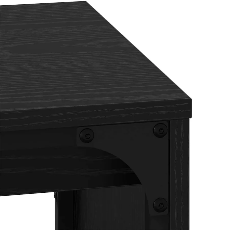 Table basse 3 pcs Chêne noir Bois d'ingénierie - 10
