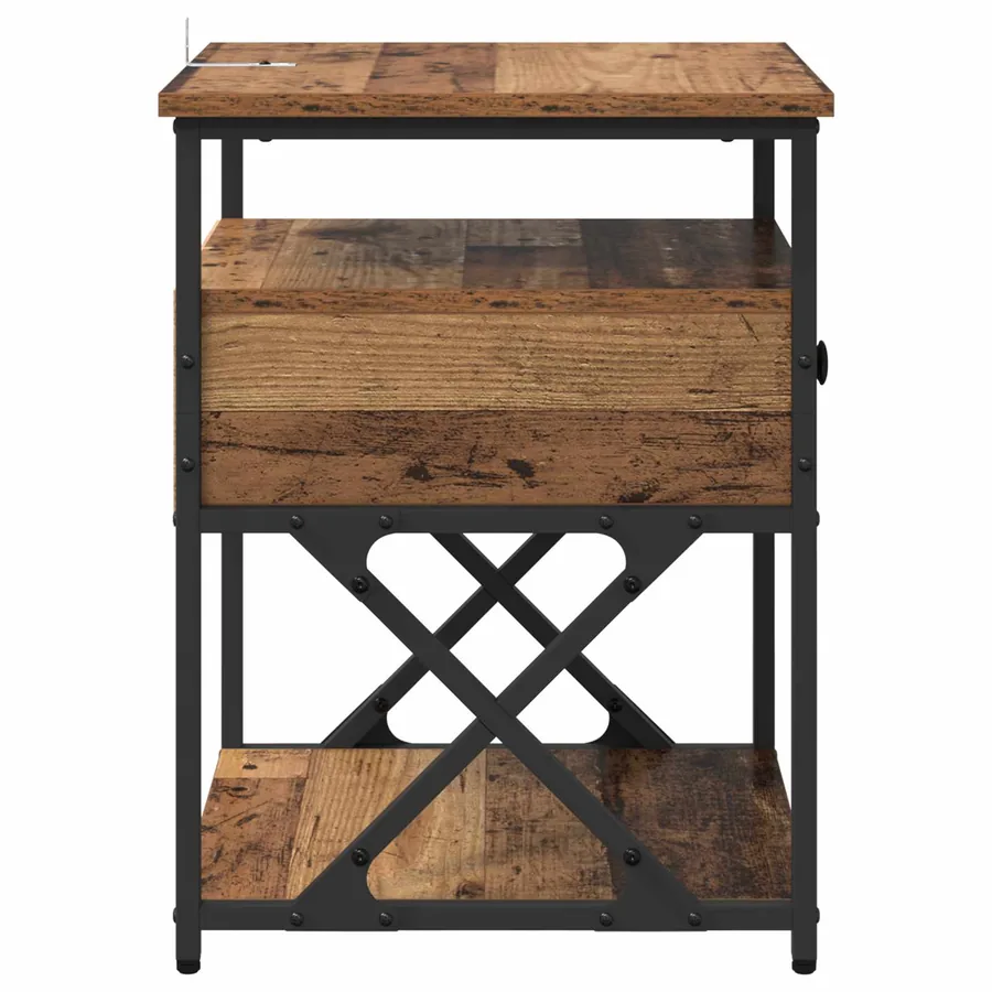 Cabinet de chevet Bois ancien 40 x 42 x 55 cm Bois d'ingénierie - 7