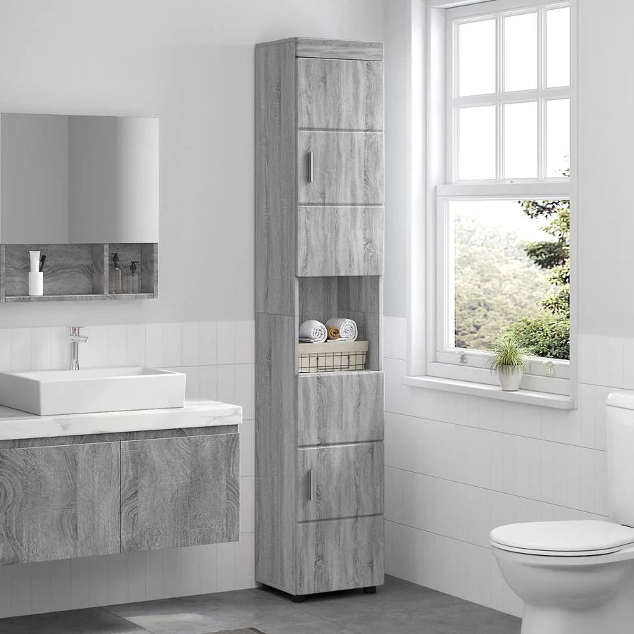 Ensemble d'armoire de salle de bain TULUM Gris Sonoma - 4