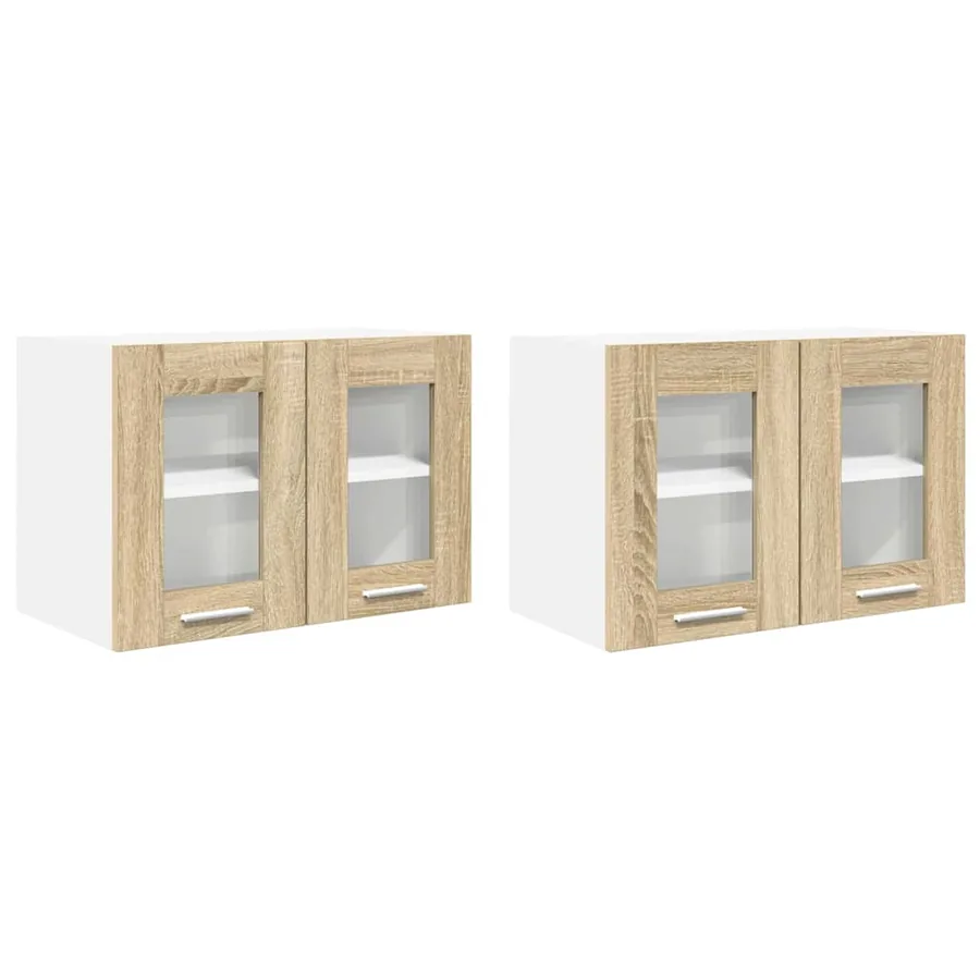 Armoire suspendue avec porte 2 pcs Chêne Sonoma 60 x 31 x 40 cm - 2