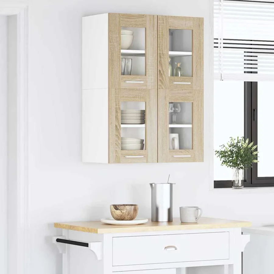 Armoire suspendue avec porte 2 pcs Chêne Sonoma 60 x 31 x 40 cm - 4