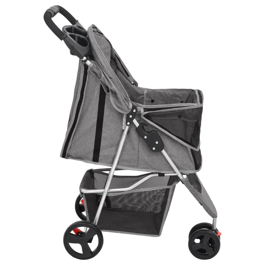 Poussette pour chien pliante Gris 80x46x98 cm Tissu Oxford - 5
