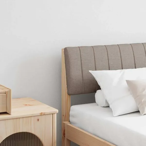 Tête de lit capitonnée Taupe 180 cm Pin massif