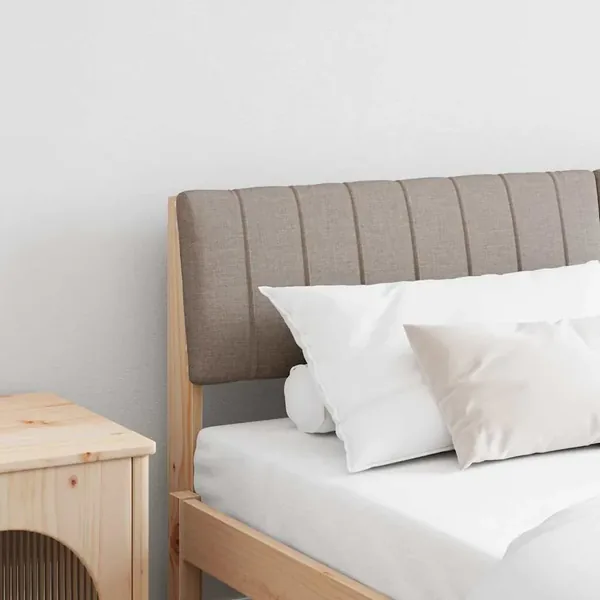 Tête de lit capitonnée Taupe 160 cm Pin massif