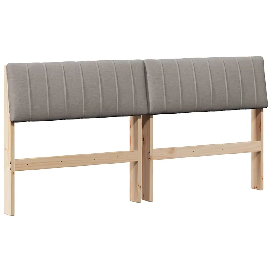 Tête de lit capitonnée Taupe 160 cm Pin massif - 2