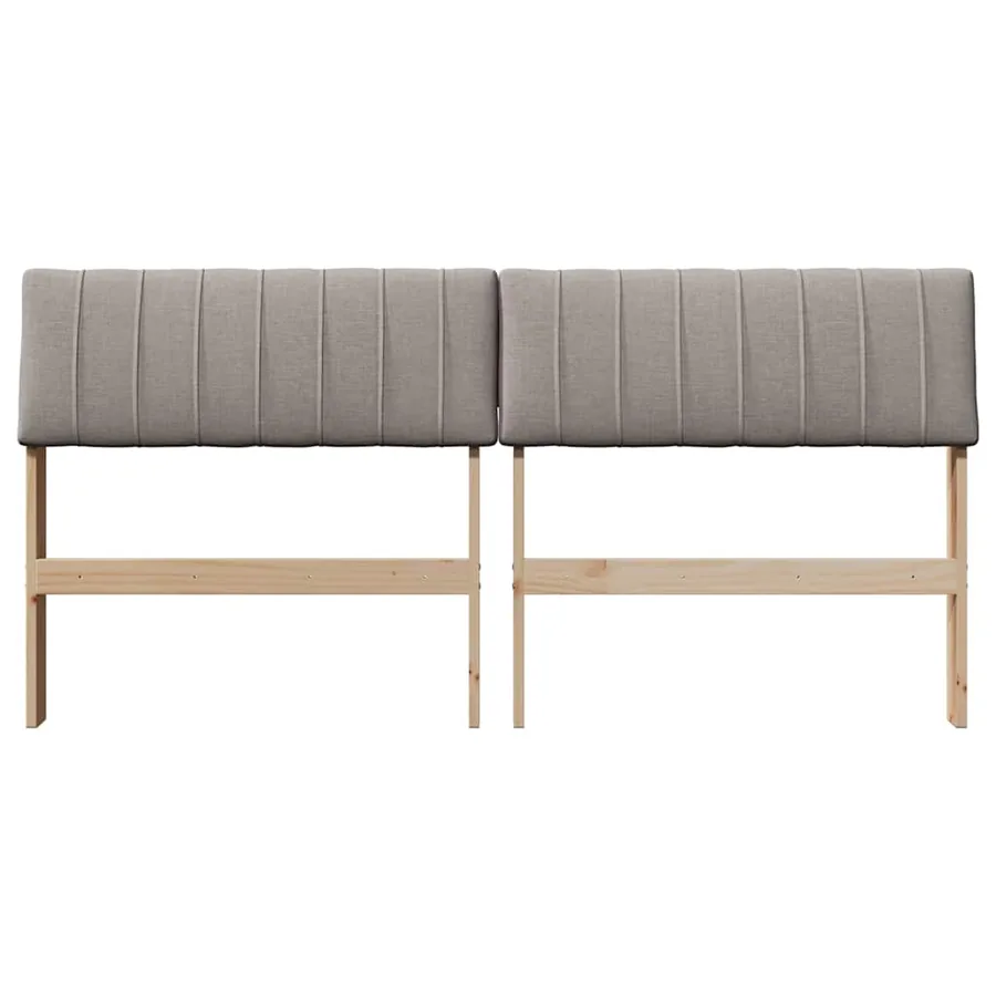 Tête de lit capitonnée Taupe 160 cm Pin massif - 4