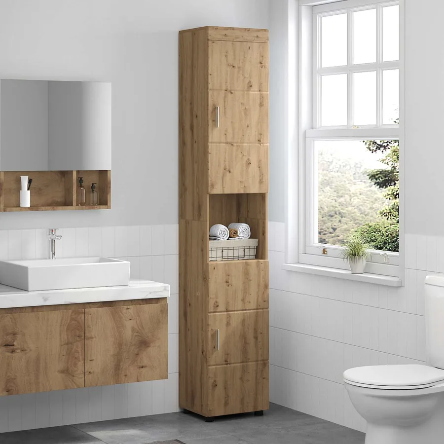 Ensemble d'armoire de salle de bain TULUM Chêne artisanal - 4