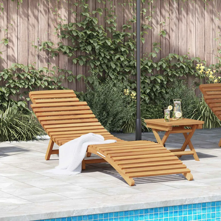 Transat Marron 198 x 55 x 58,5 cm Bois de teck massif
