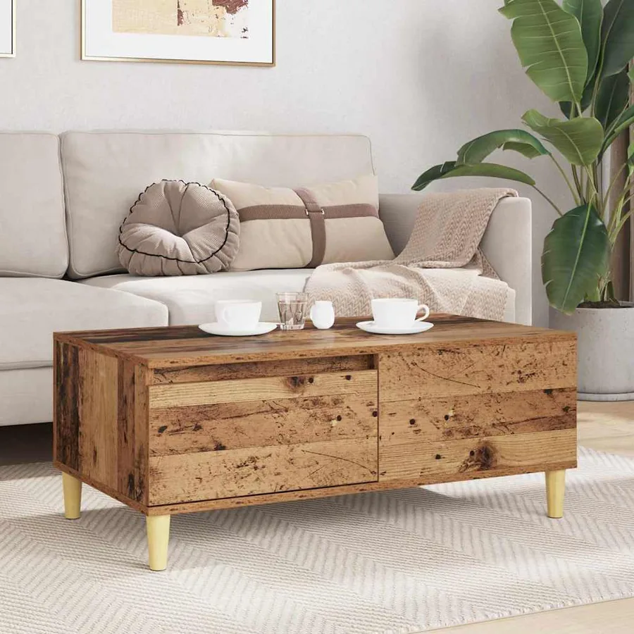 Table basse Bois Ancien 90 x 50 x 35 cm Bois d'ingénierie - 4