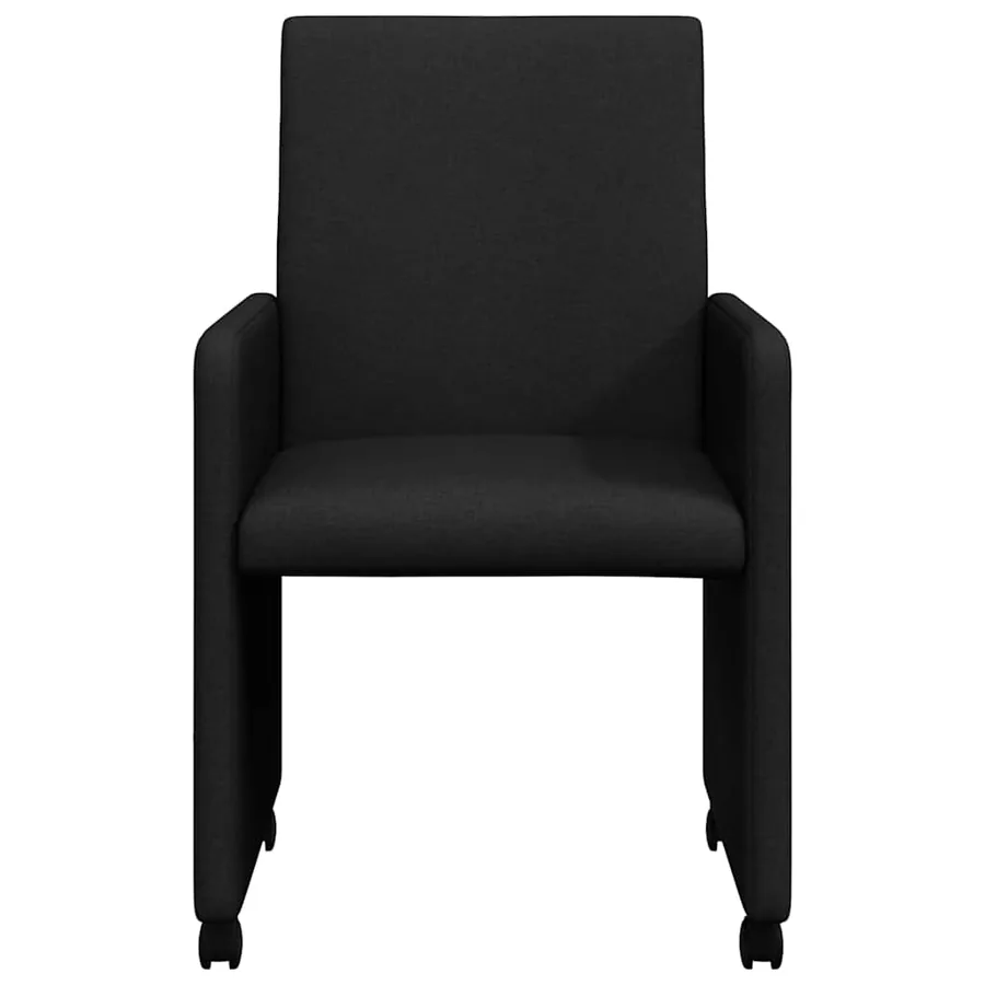 Chaises de Salle à Manger avec Roues 2 pcs Noir 57 x 66 x 94 cm - 4