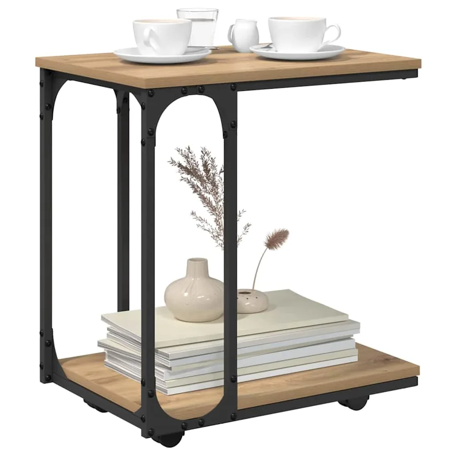 Table d'appoint Chêne artisanal 50 x 35 x 55,5 cm - 3