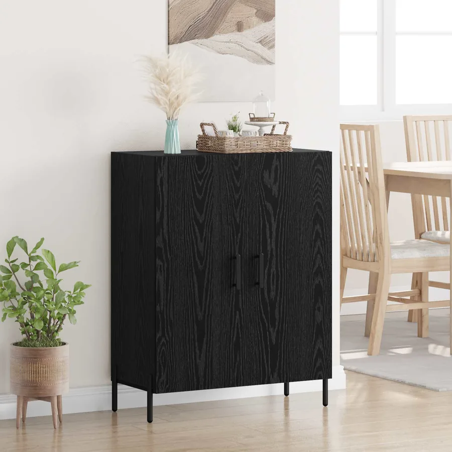 Buffet Chêne noir 69,5 x 34 x 90 cm Bois d'ingénierie