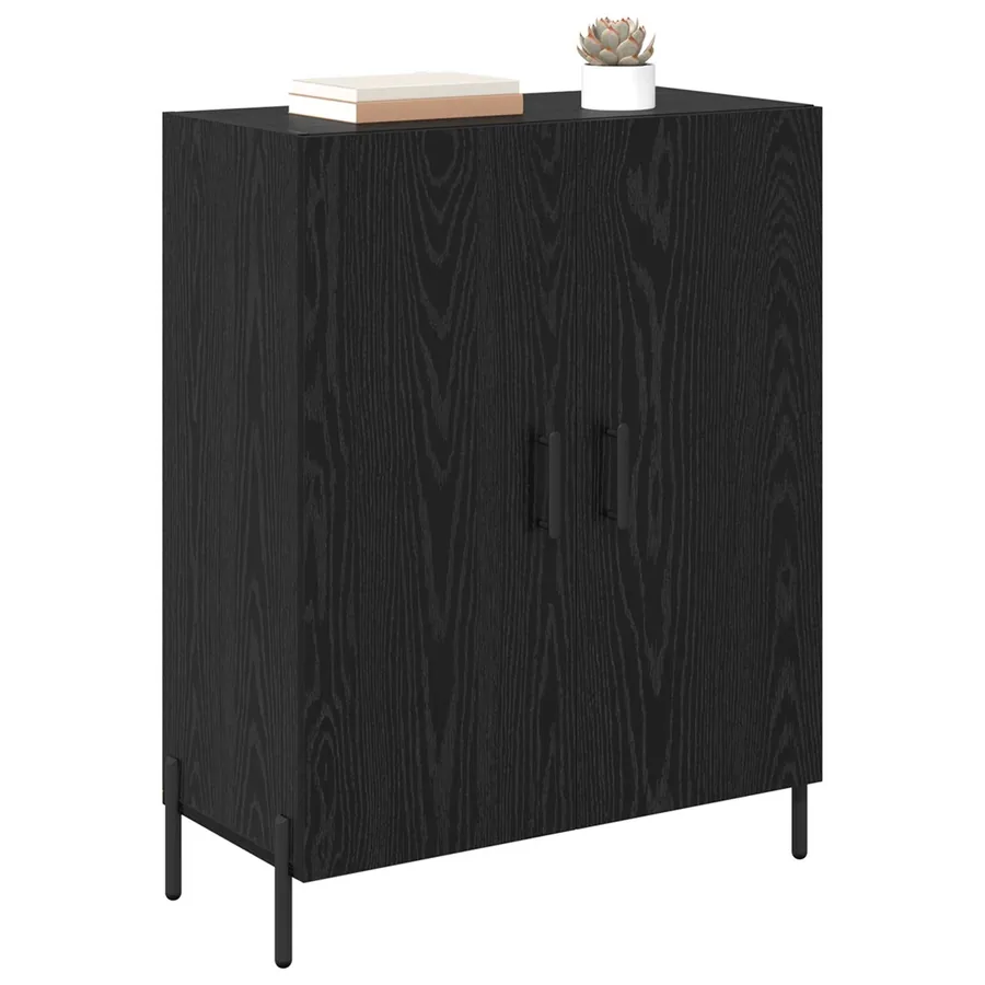 Buffet Chêne noir 69,5 x 34 x 90 cm Bois d'ingénierie - 3